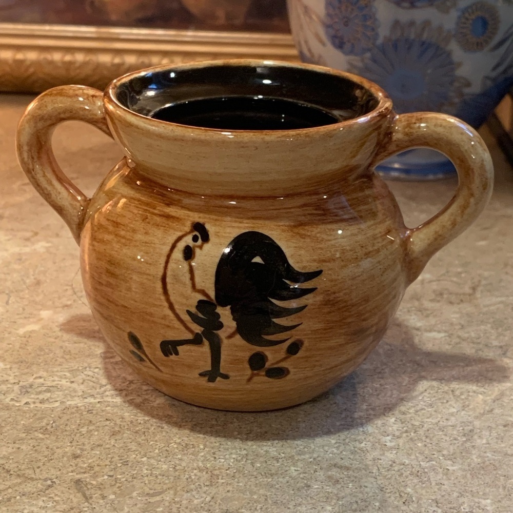 Pennsbury Pottery Rooster Sugar Bowl, No Lid. Amish.
